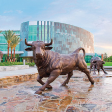 Outdoor decorative cast life size metal bronze bull statue for sale